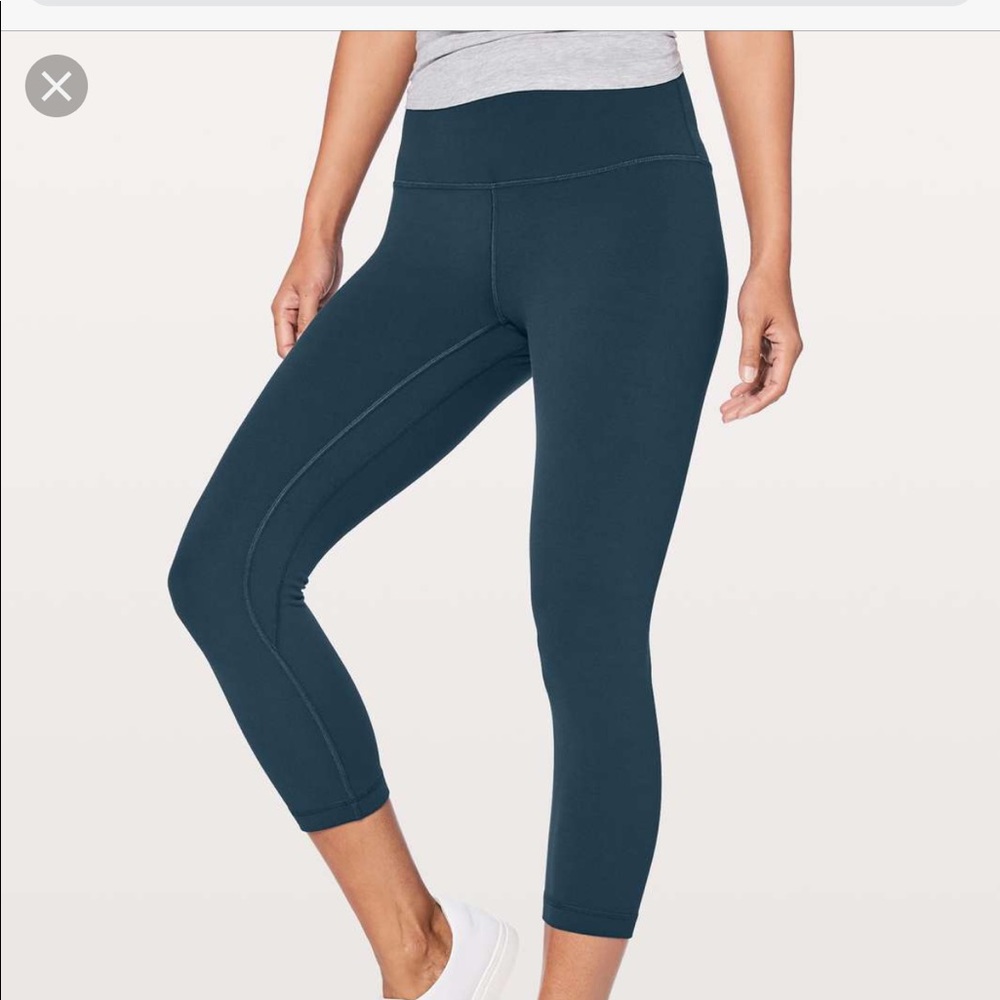 Lulu lemon cropped teal leggings